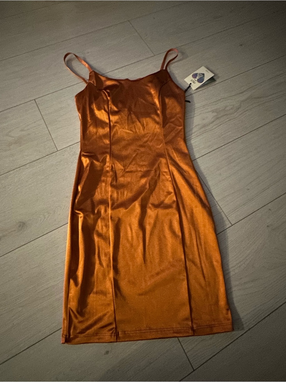 New Iris orange bodycon dress